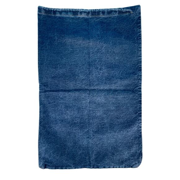 Vintage Chic Blue Denim Drawstring Laundry Bag - Stylish & Spacious - 19"Wx28"L - Picture 1 of 9